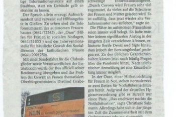 Presse Zonta Says No (Gießener Allgemeine 25 11 2020)